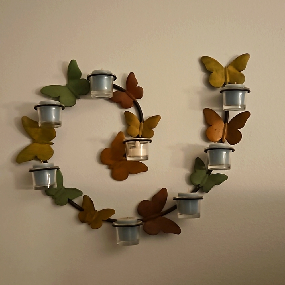 Butterfly wall candle holder